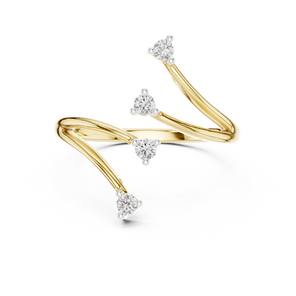 Four Stone Bypass Stackable Lab Grown Diamond Ring