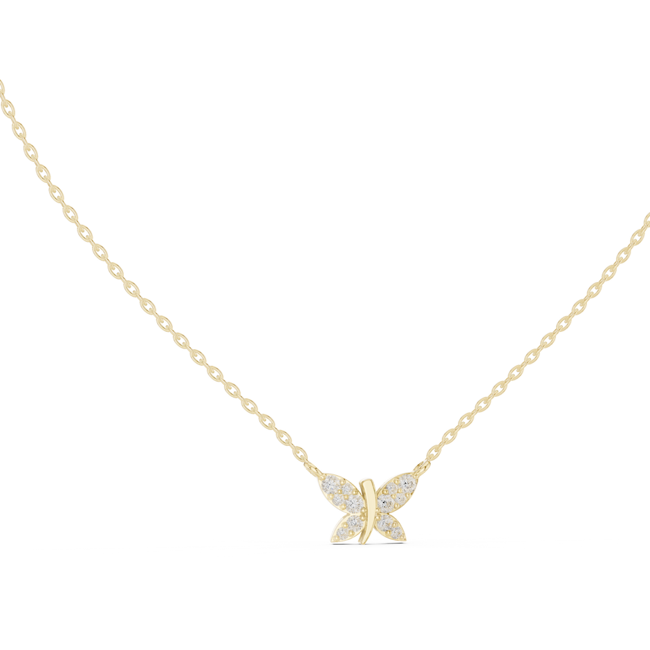 Pave Butterfly Lab Grown Diamond Pendant