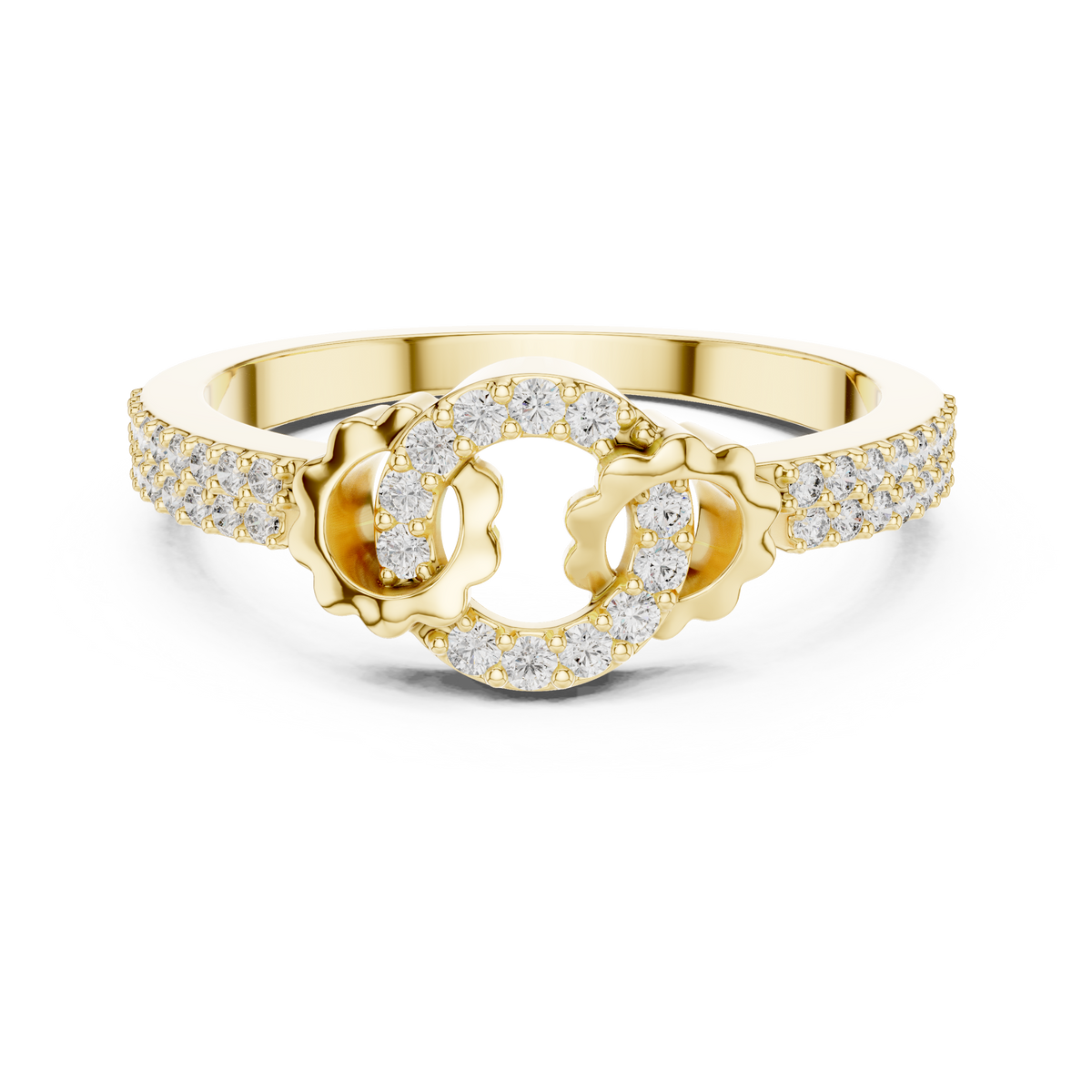 Interlocking Circular Pave Lab Grown Diamond Ring