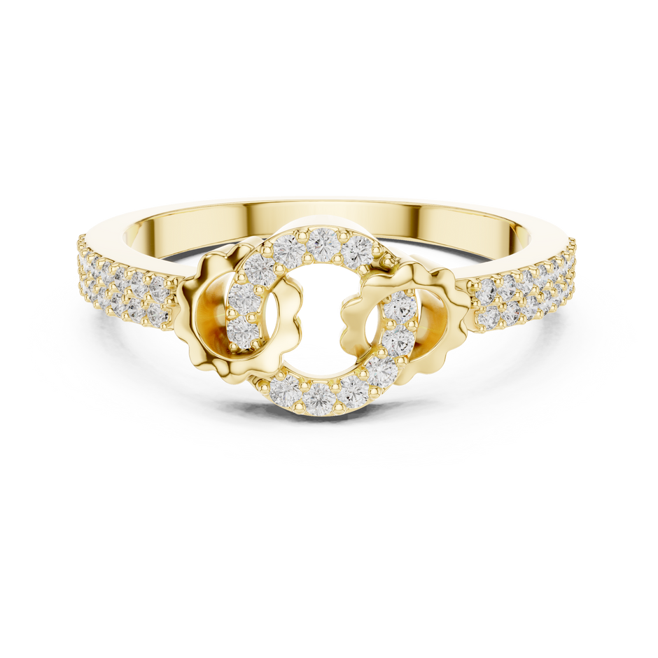 Interlocking Circular Pave Lab Grown Diamond Ring