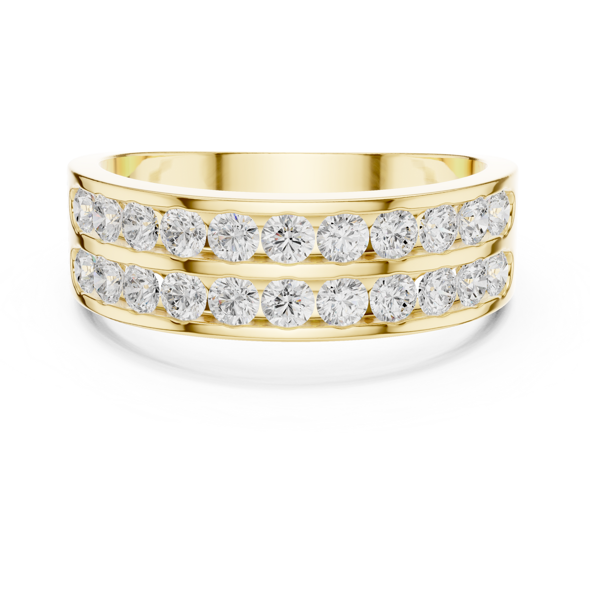 Double Row Channel Set Lab Grown Diamond Ring