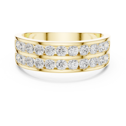 Double Row Channel Set Lab Grown Diamond Ring