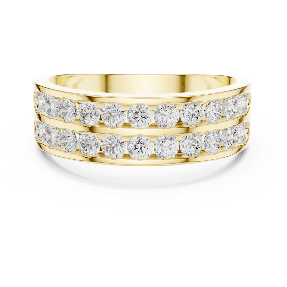 Double Row Channel Set Lab Grown Diamond Ring