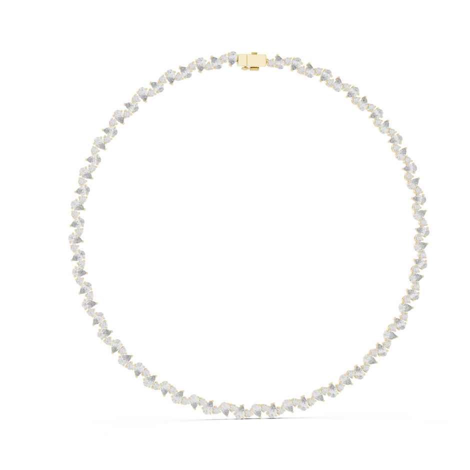 Alternating Pear Shape Lab Grown Diamond Graduated Tennis Necklace