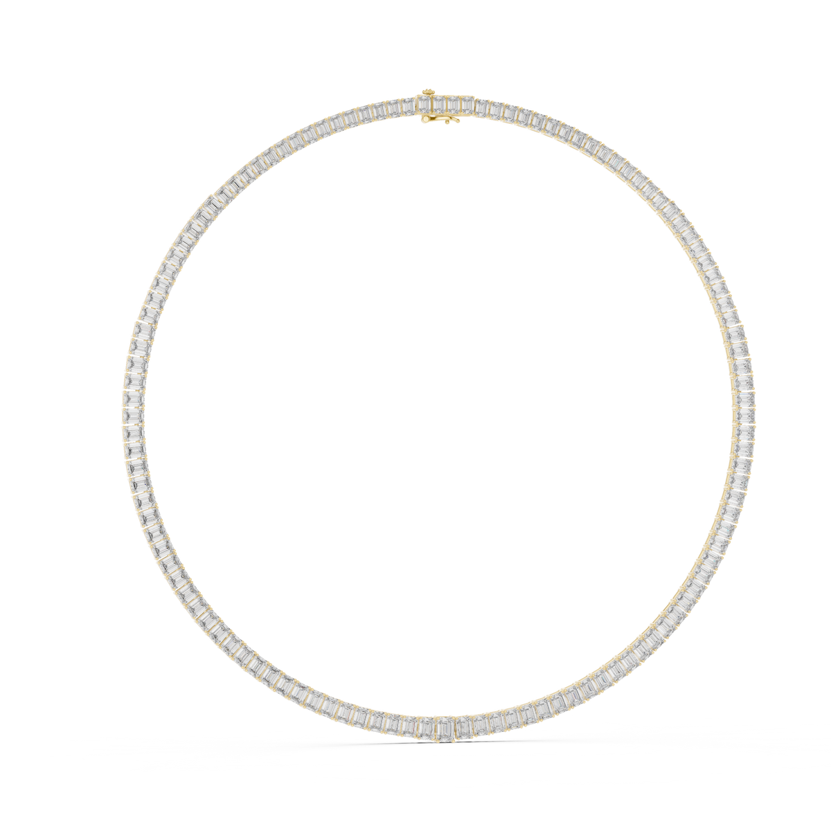Emerald Cut Lab Grown Diamond Eternity Tennis Necklace