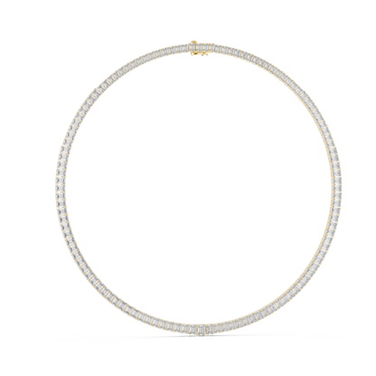 Emerald Cut Lab Grown Diamond Eternity Tennis Necklace