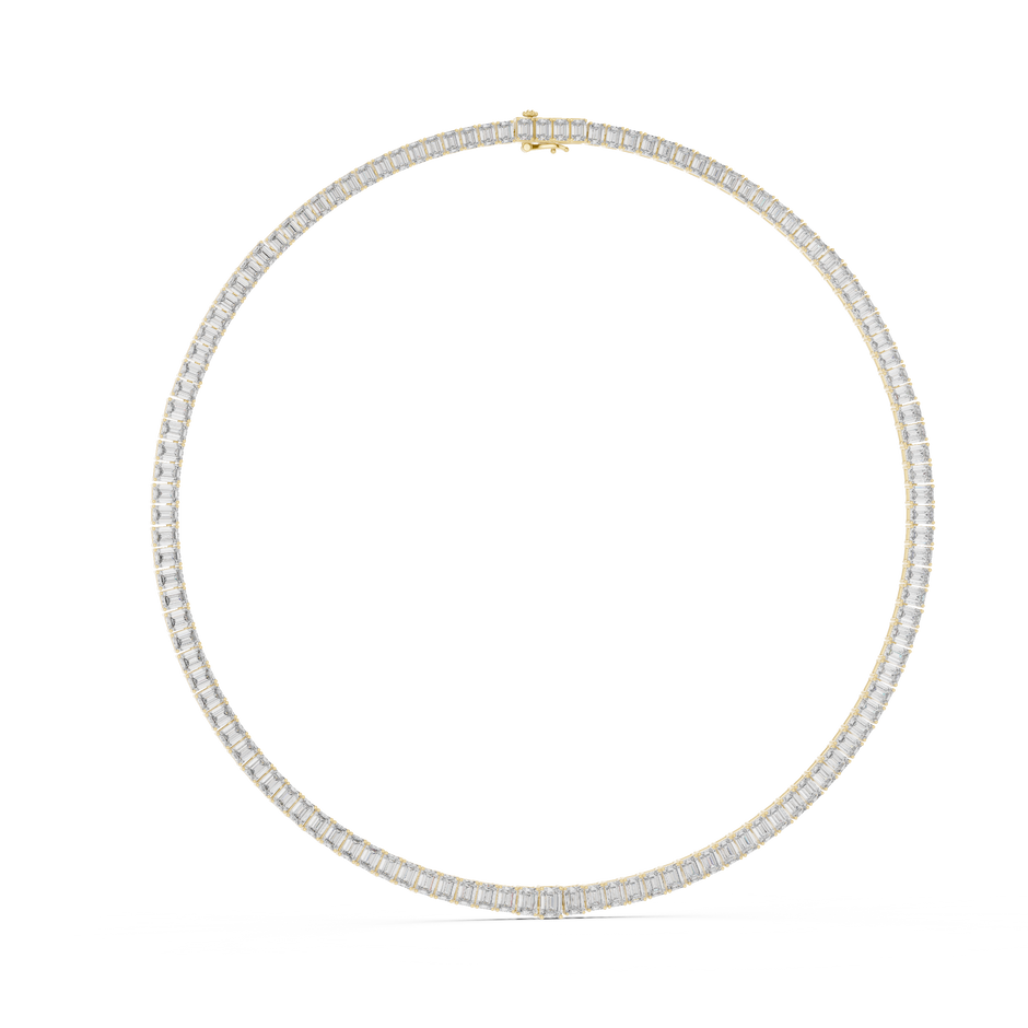 Emerald Cut Lab Grown Diamond Eternity Tennis Necklace