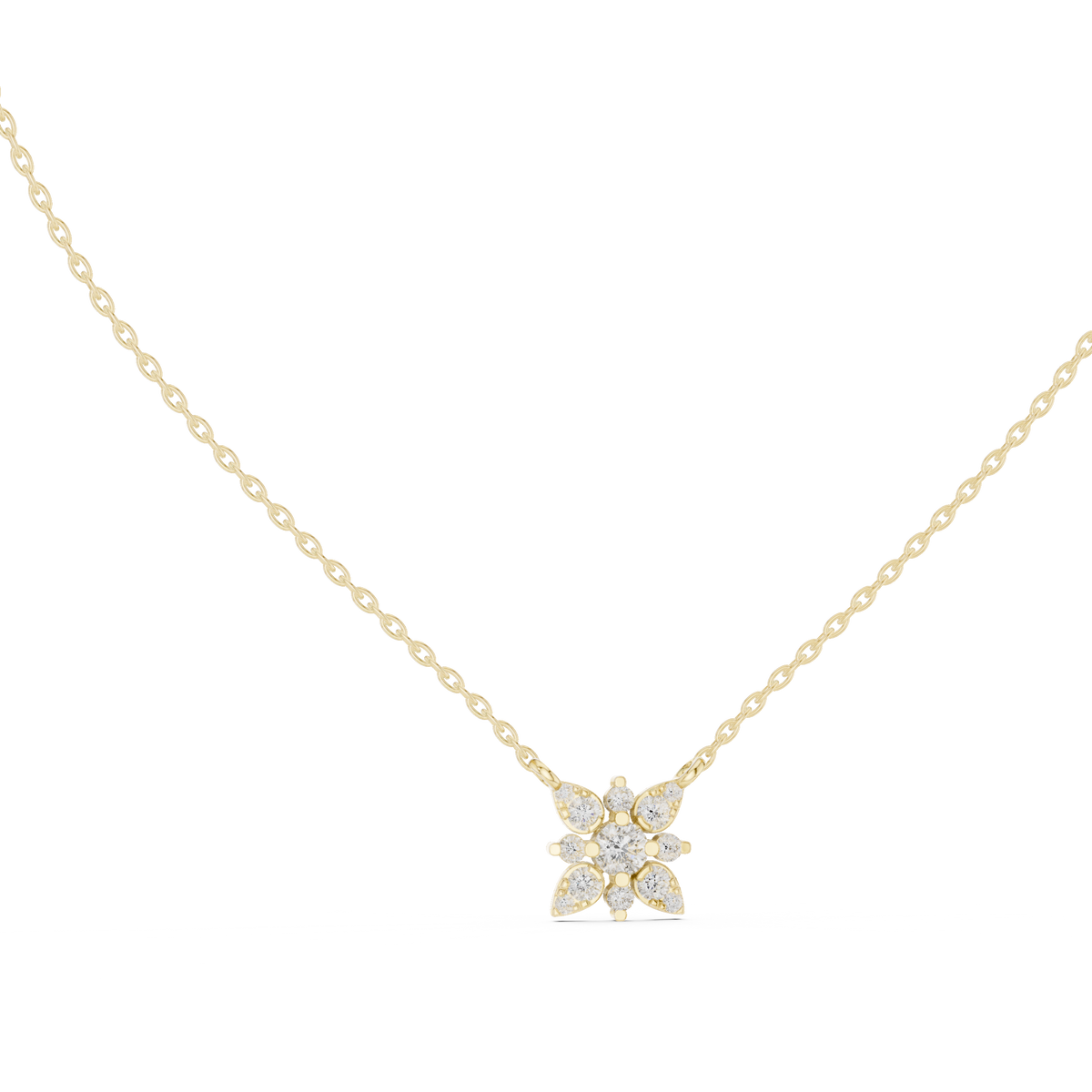 Floral Cluster Lab Grown Diamond Flower Pendant