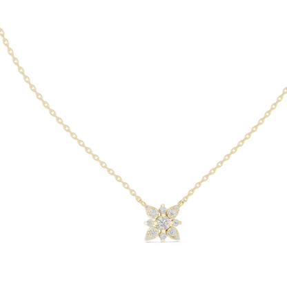 Floral Cluster Lab Grown Diamond Flower Pendant