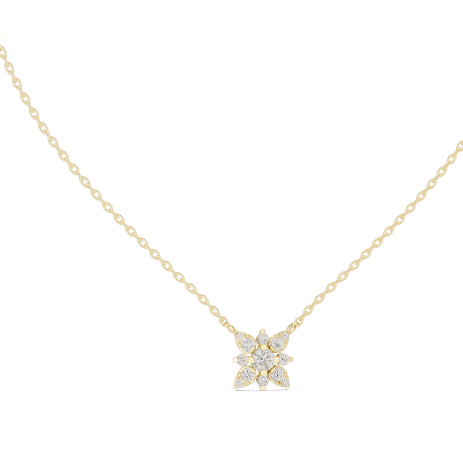 Floral Cluster Lab Grown Diamond Flower Pendant
