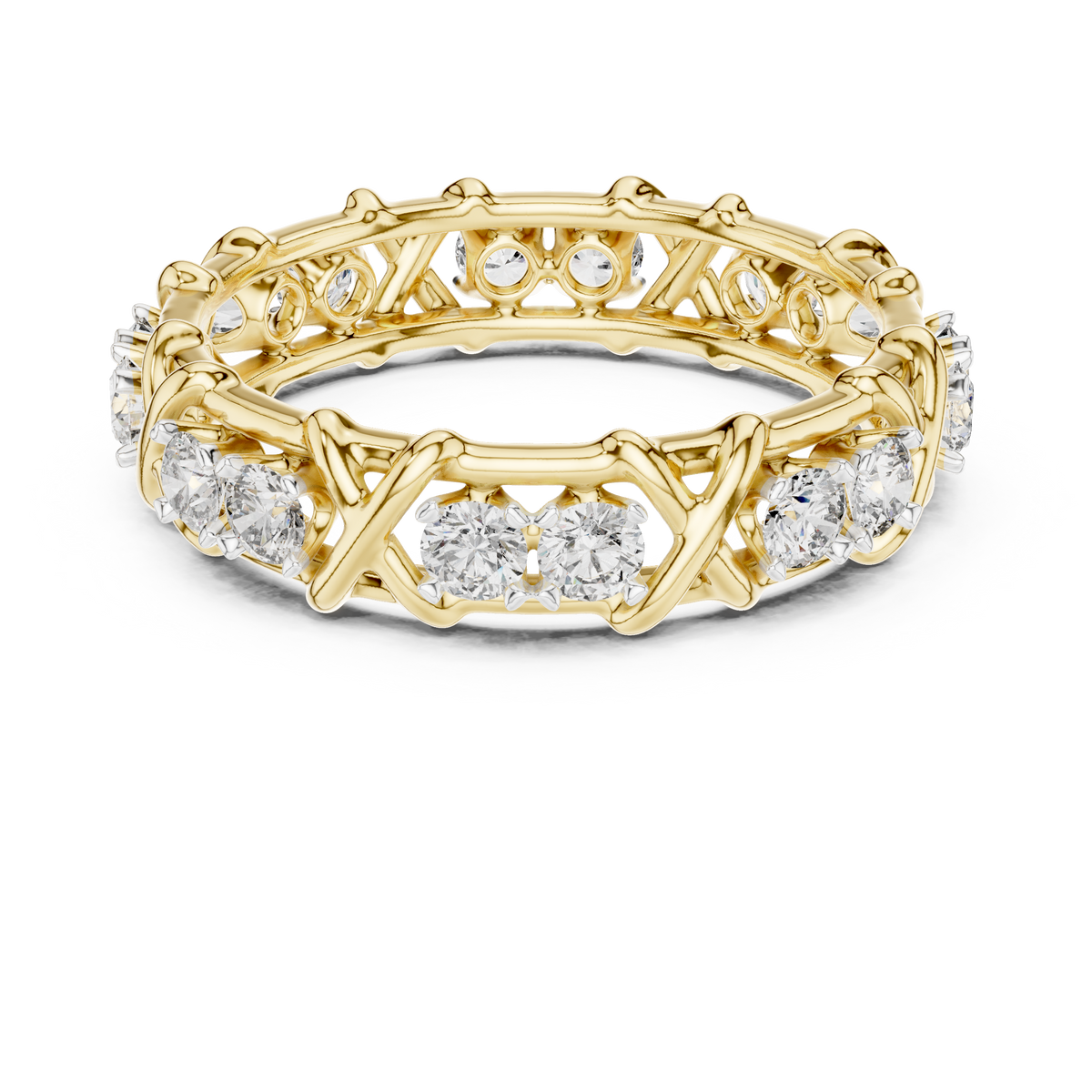 X Motif Eternity Lab Grown Diamond Ring