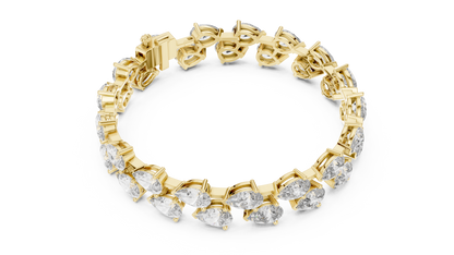 Double Row Pear Cut Lab Grown Diamond Tennis Bracelet
