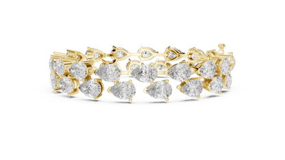 Double Row Pear Cut Lab Grown Diamond Tennis Bracelet
