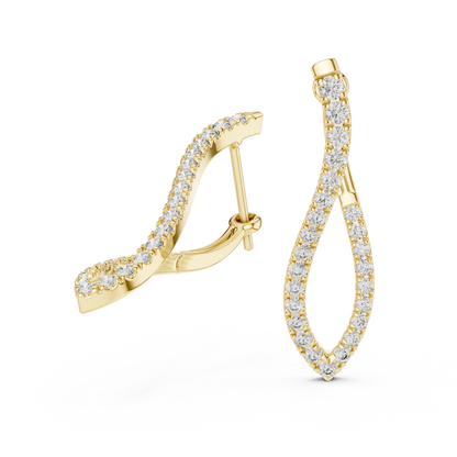 Twisted Pave Lab Grown Diamond Hoop Earrings