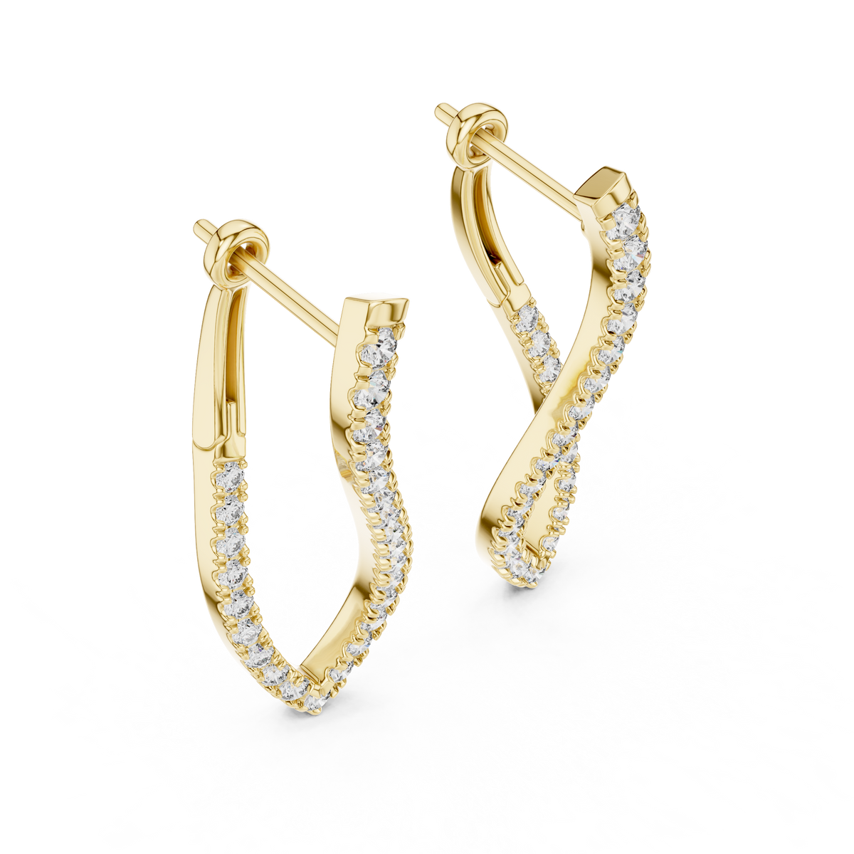 Twisted Pave Lab Grown Diamond Hoop Earrings