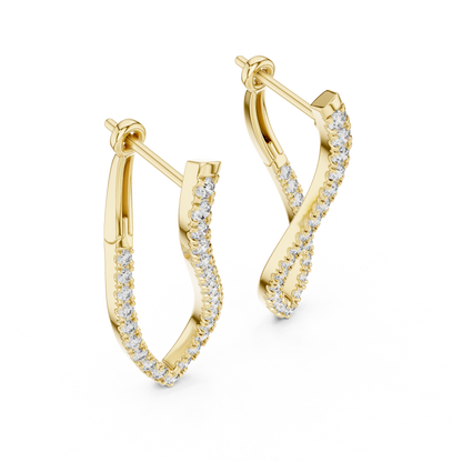 Twisted Pave Lab Grown Diamond Hoop Earrings