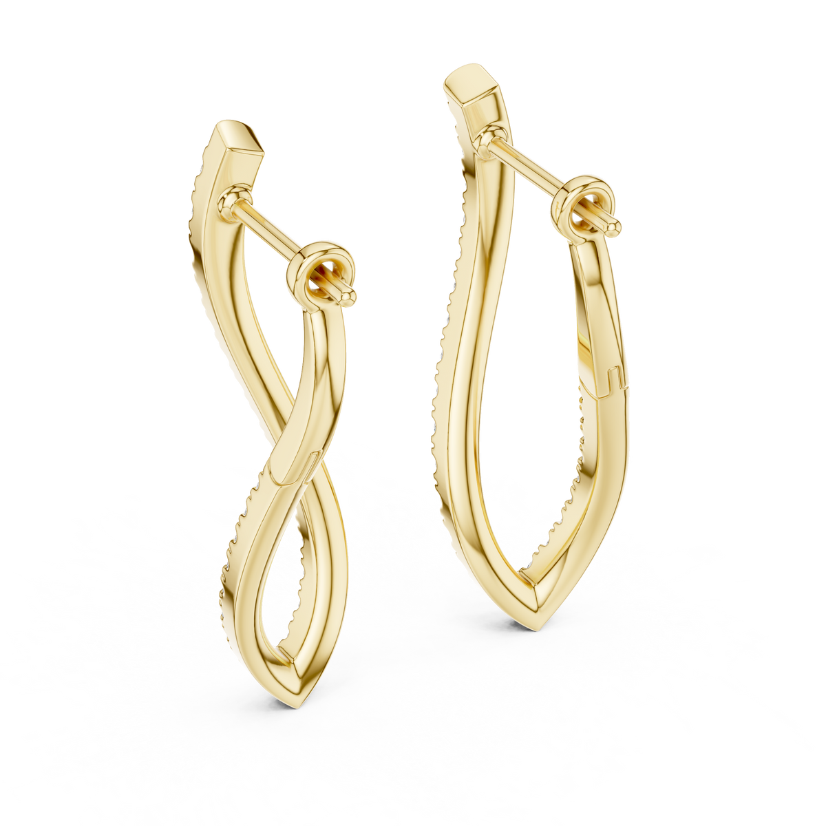 Twisted Pave Lab Grown Diamond Hoop Earrings