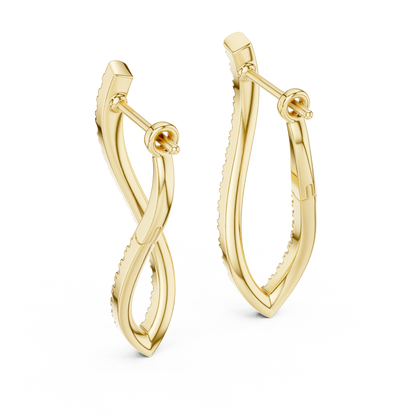 Twisted Pave Lab Grown Diamond Hoop Earrings