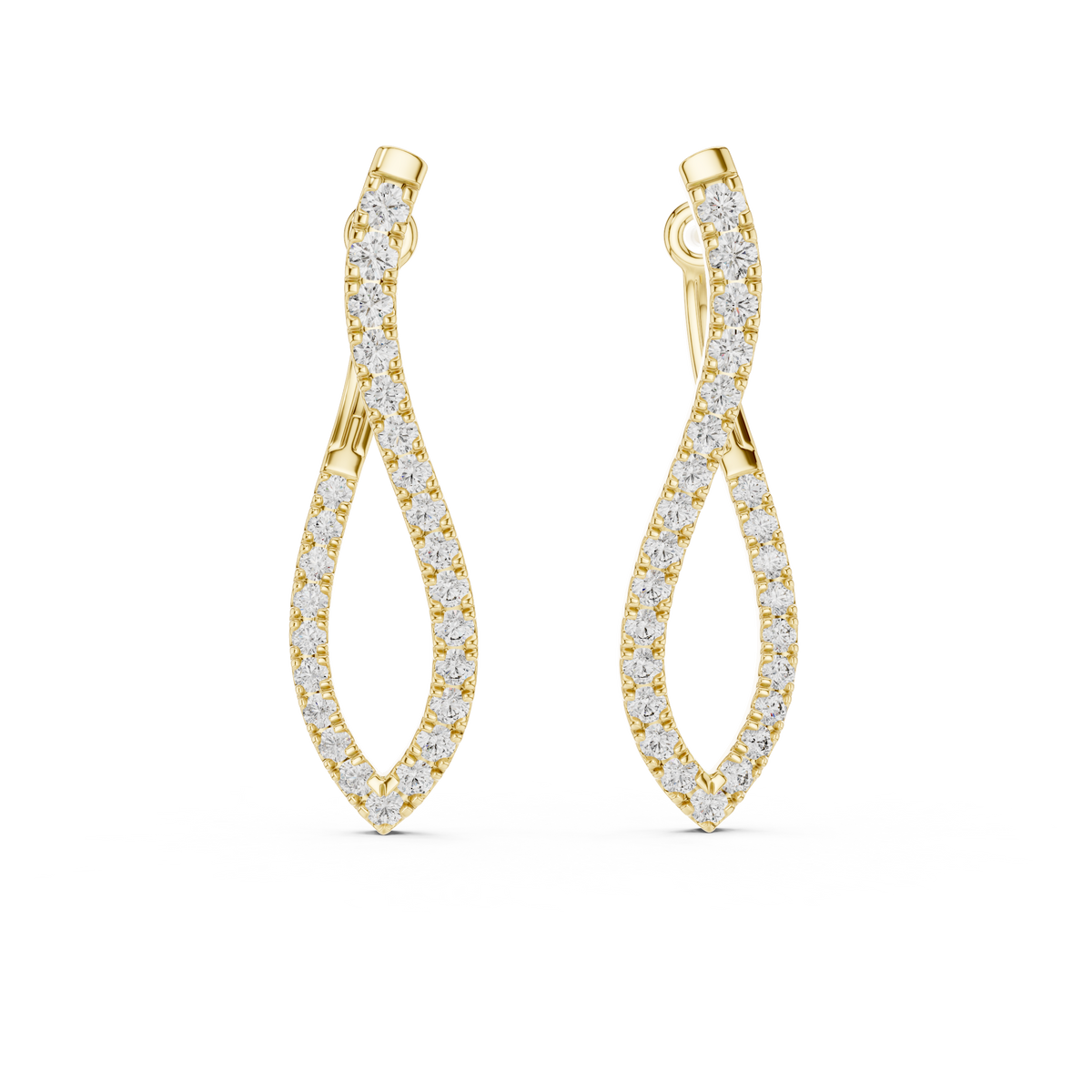 Twisted Pave Lab Grown Diamond Hoop Earrings