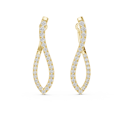 Twisted Pave Lab Grown Diamond Hoop Earrings