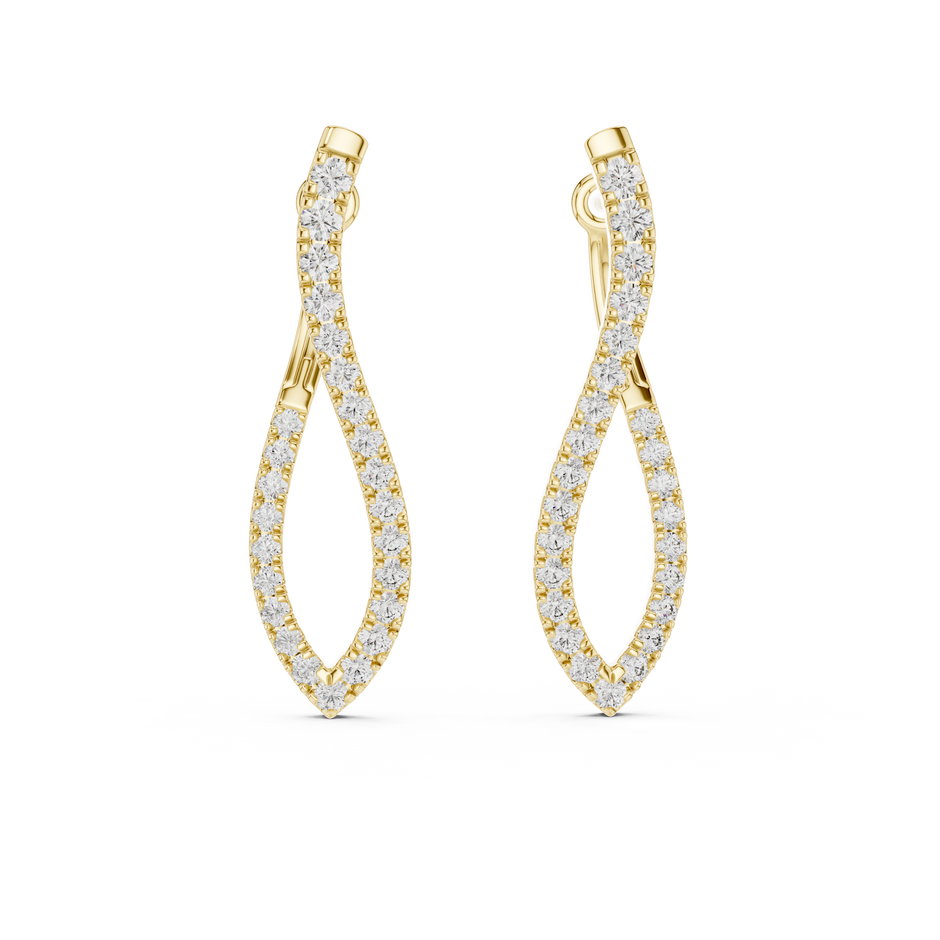 Twisted Pave Lab Grown Diamond Hoop Earrings