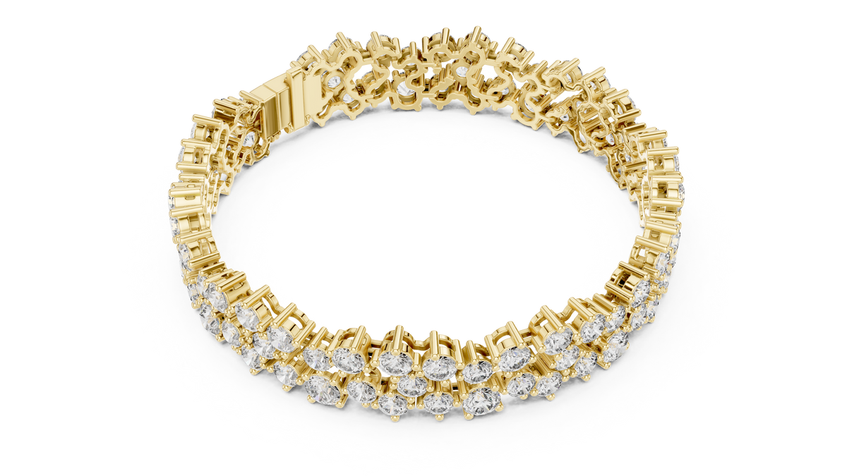 Multi-Row Bubble Cluster Lab Grown Diamond Tennis Bracelet