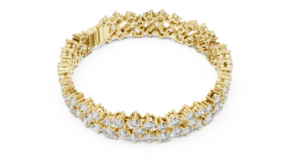Multi-Row Bubble Cluster Lab Grown Diamond Tennis Bracelet