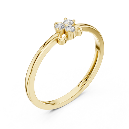 Three-Stone Lab Grown Diamond Cluster & Scroll Loop Fashion Ring