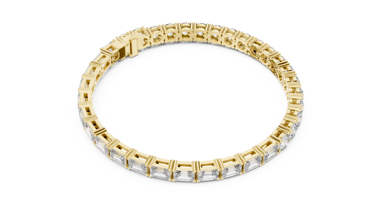 Dual-Cut Emerald & Round Lab Diamond Tennis Bracelet