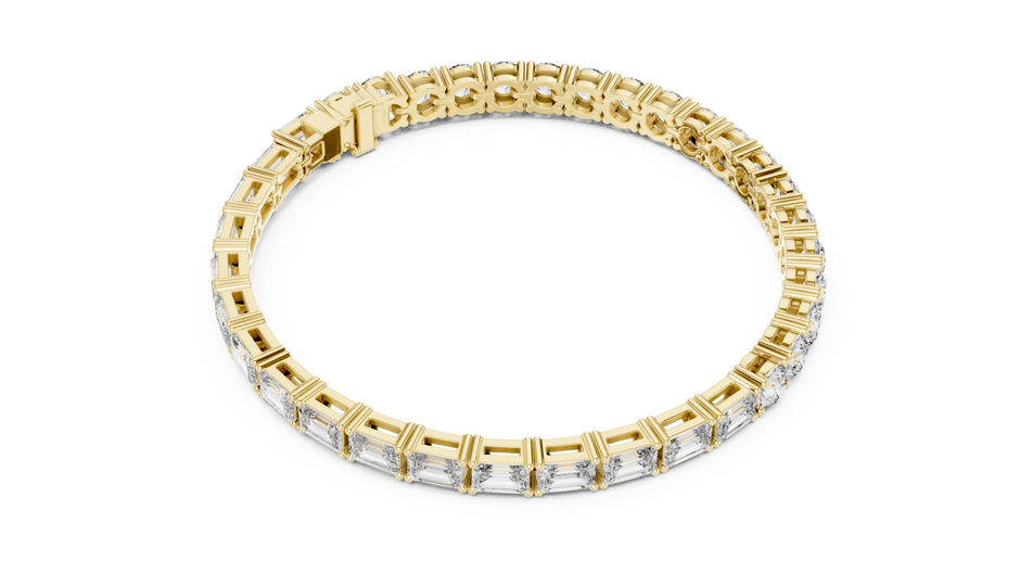 Dual-Cut Emerald & Round Lab Diamond Tennis Bracelet