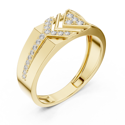 Geometric Openwork Chevron Arrow Lab Grown Diamond Ring