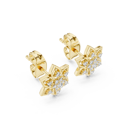 Round Cluster Star Blossom Lab Grown Diamond Earring