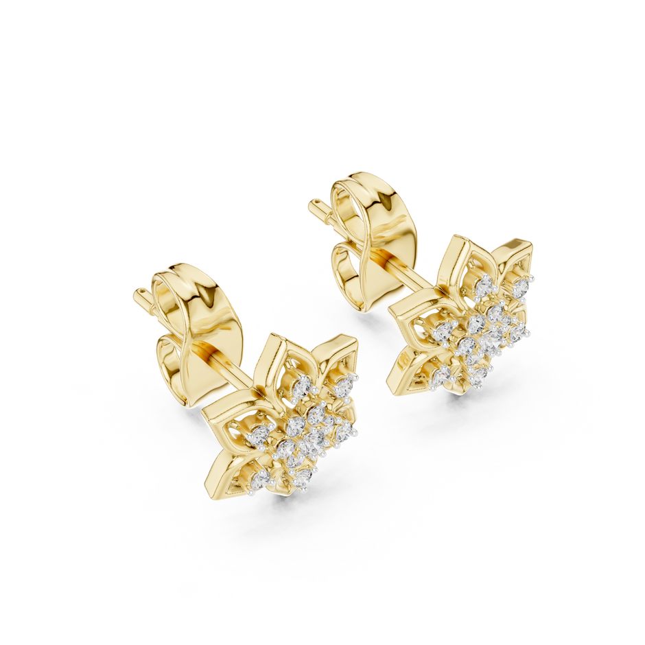 Round Cluster Star Blossom Lab Grown Diamond Earring
