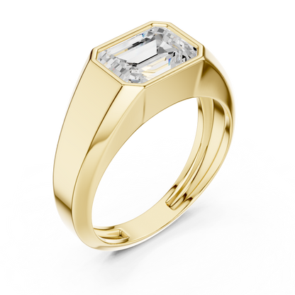 East West Bezel Set Emerald Shape 1.80 Ct Lab Grown Diamond Solitaire Ring