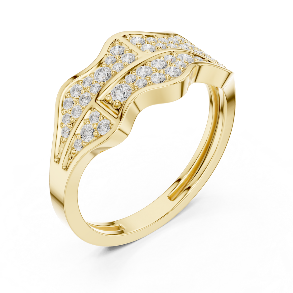 Contour Pave Lab Grown Diamond Statement Ring