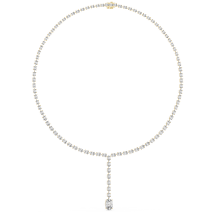Oval Cut Lab Grown Diamond Y-Drop Lariat Necklace