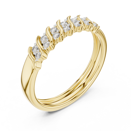 Swirl S-Curve Pave Set Lab Grown Diamond Ring