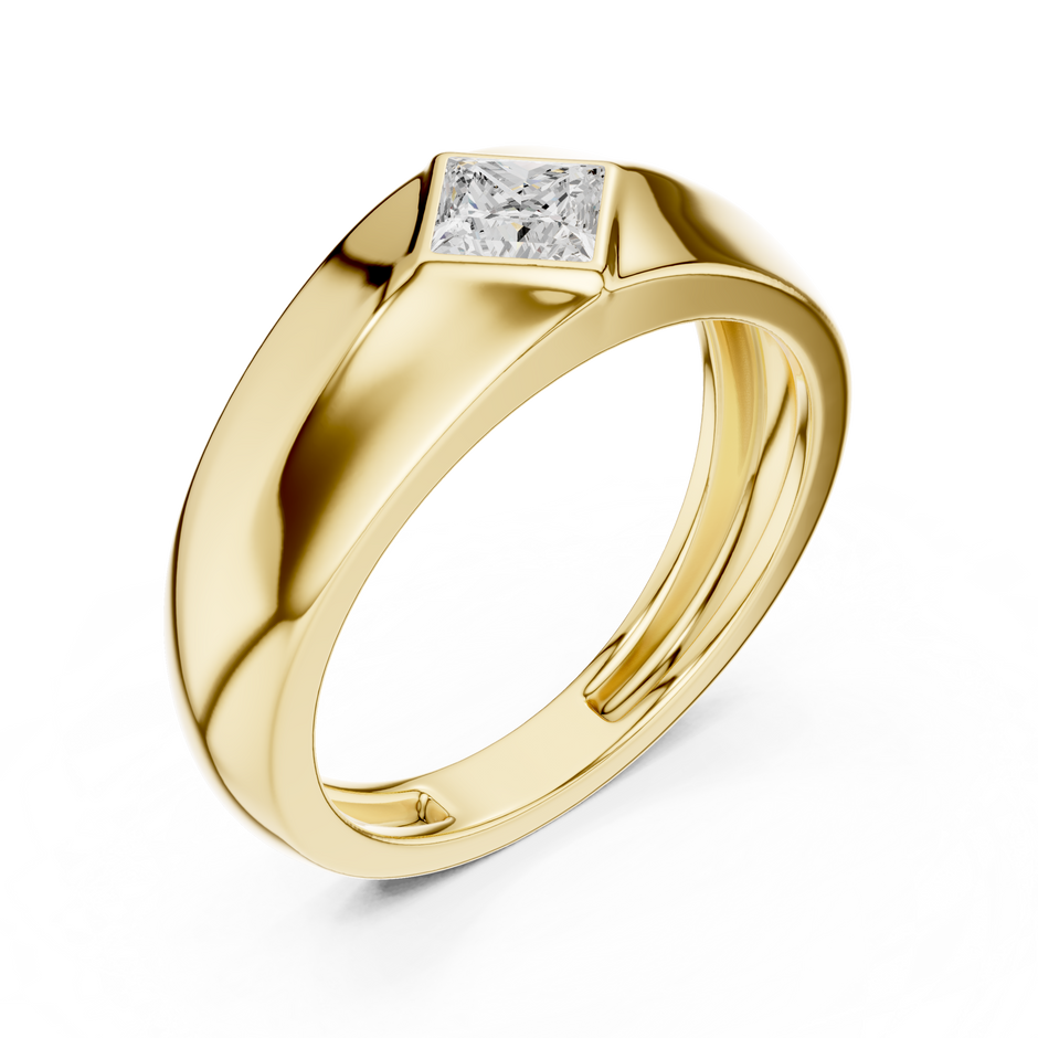 Kite Bezel Set Princess Shape Lab Grown Diamond Solitaire Ring