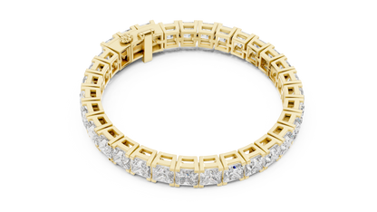 The Royal Square Princess Cut Lab Grown Diamond Tennis Bracelet.