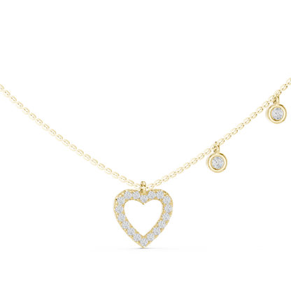 The Sweetheart Pave Heart & Bezel Station Lab Grown Diamond Pendant.