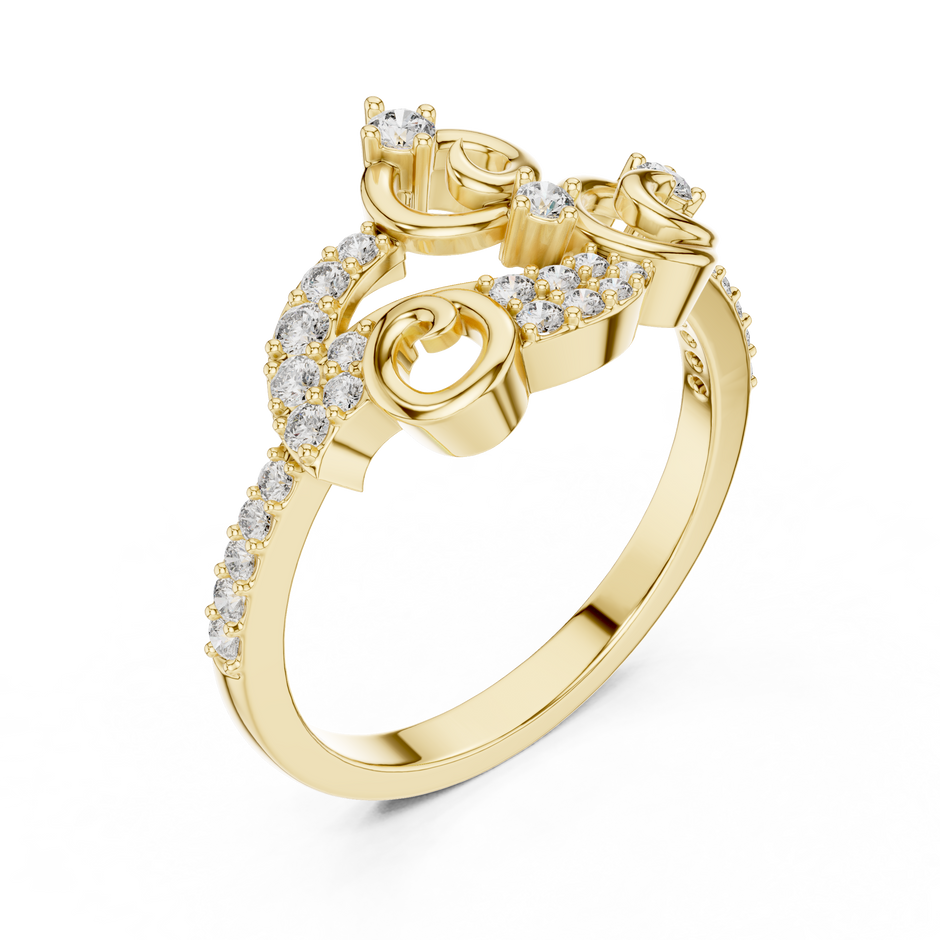 Vintage-Inspired Swirl Filigree Fashion Lab Grown Diamond Ring
