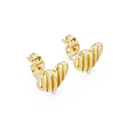 Heart Openwork Gold Stud Earring