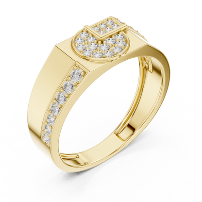 Interlocking G-Motif Center Pave Lab Grown Diamond Ring