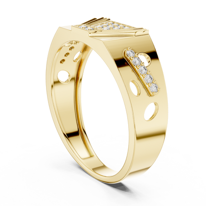 Inverted Trapezoid Pave Sunburst Fan Openwork Lab Grown Diamond Ring