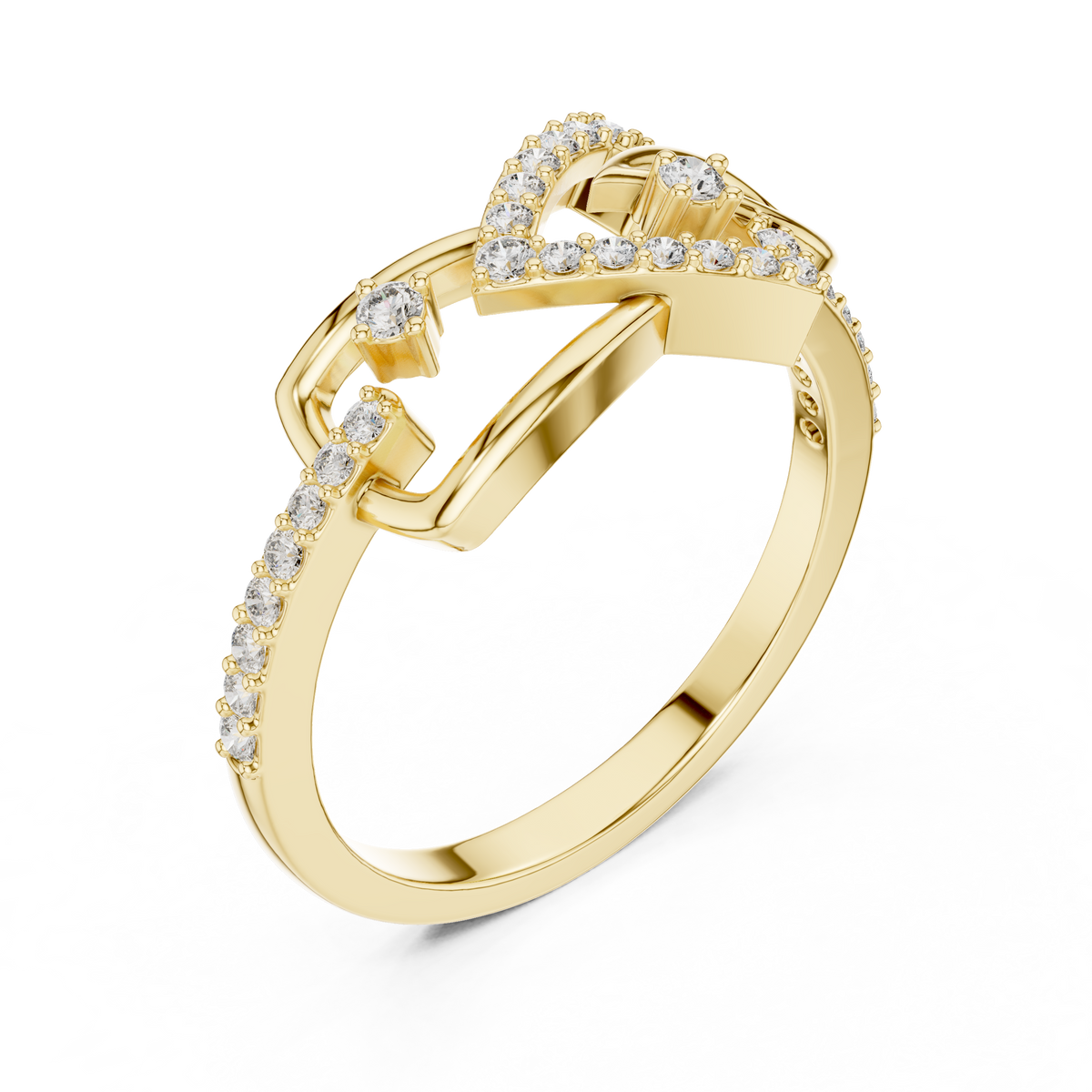 Geometric Triangle Teardrop Pave Lab Grown Diamond Ring