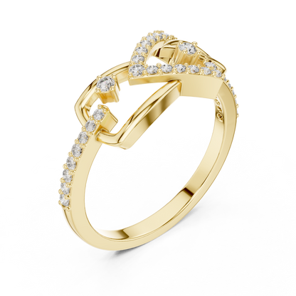 Geometric Triangle Teardrop Pave Lab Grown Diamond Ring