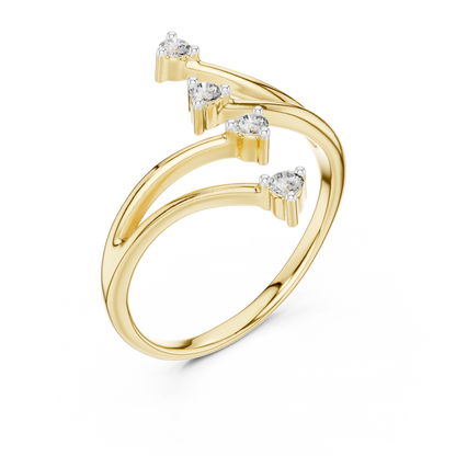 Four Stone Bypass Stackable Lab Grown Diamond Ring