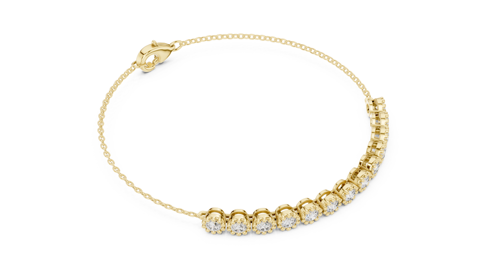The Vintage Crown-Bezel Set Lab Grown Diamond Station Bracelet