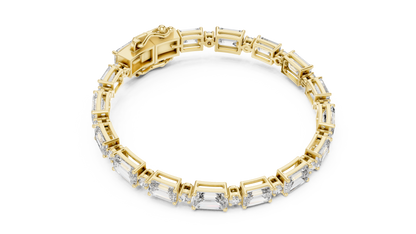 The Grand East-West Emerald & Round Lab Grown Diamond Tennis Bracelet.