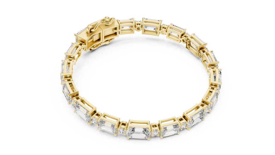 The Grand East-West Emerald & Round Lab Grown Diamond Tennis Bracelet.